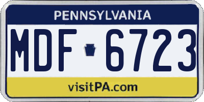PA license plate MDF6723