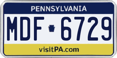 PA license plate MDF6729
