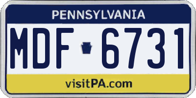 PA license plate MDF6731