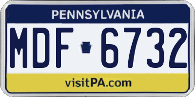 PA license plate MDF6732