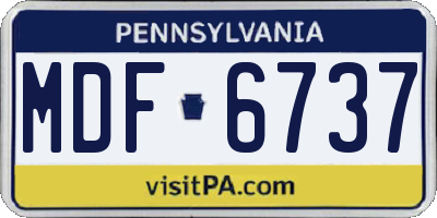 PA license plate MDF6737