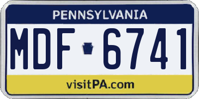 PA license plate MDF6741