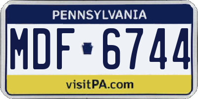 PA license plate MDF6744
