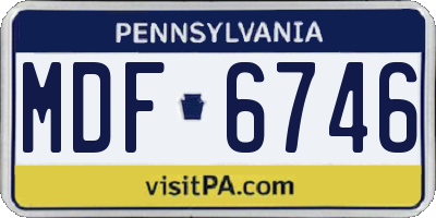 PA license plate MDF6746