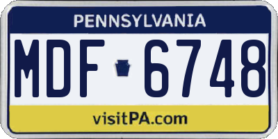 PA license plate MDF6748