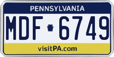 PA license plate MDF6749