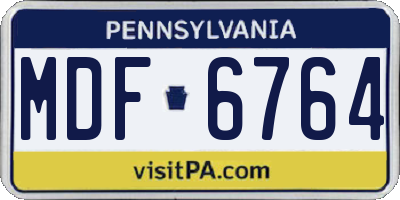 PA license plate MDF6764