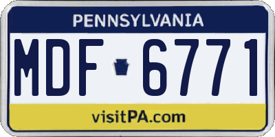 PA license plate MDF6771