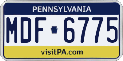 PA license plate MDF6775