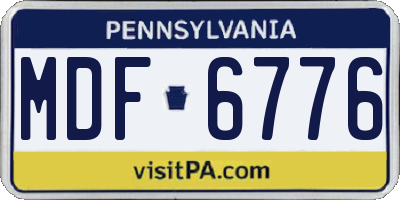 PA license plate MDF6776
