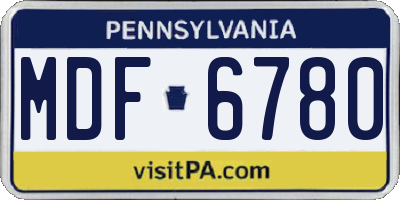 PA license plate MDF6780