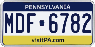 PA license plate MDF6782