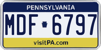 PA license plate MDF6797