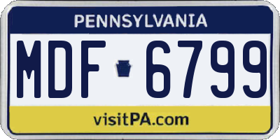 PA license plate MDF6799