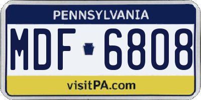 PA license plate MDF6808