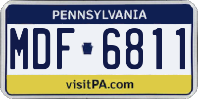 PA license plate MDF6811