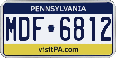 PA license plate MDF6812