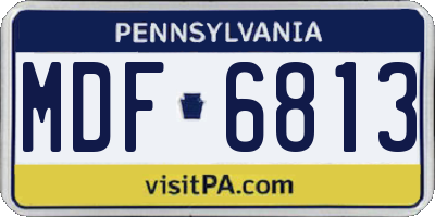 PA license plate MDF6813