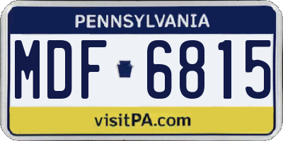 PA license plate MDF6815