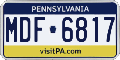 PA license plate MDF6817