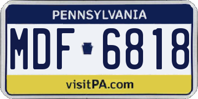 PA license plate MDF6818