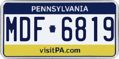 PA license plate MDF6819