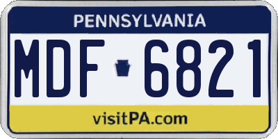 PA license plate MDF6821