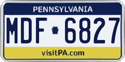 PA license plate MDF6827