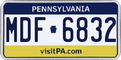 PA license plate MDF6832