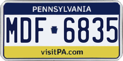 PA license plate MDF6835