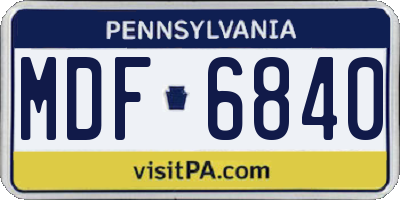 PA license plate MDF6840