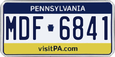 PA license plate MDF6841