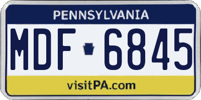 PA license plate MDF6845