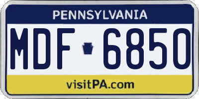 PA license plate MDF6850