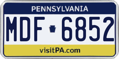 PA license plate MDF6852