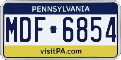 PA license plate MDF6854