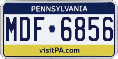 PA license plate MDF6856