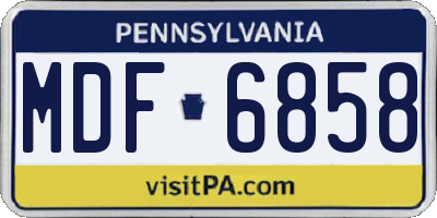 PA license plate MDF6858