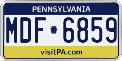 PA license plate MDF6859