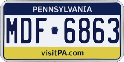 PA license plate MDF6863
