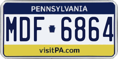 PA license plate MDF6864