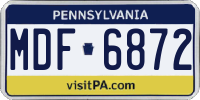 PA license plate MDF6872