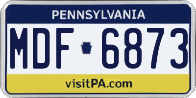 PA license plate MDF6873