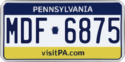 PA license plate MDF6875