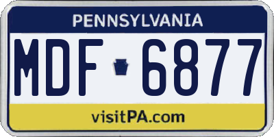 PA license plate MDF6877