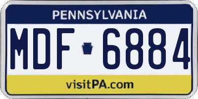 PA license plate MDF6884