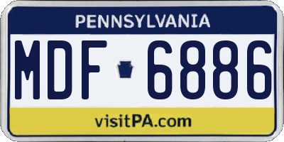 PA license plate MDF6886
