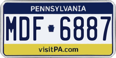 PA license plate MDF6887