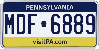 PA license plate MDF6889