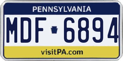 PA license plate MDF6894